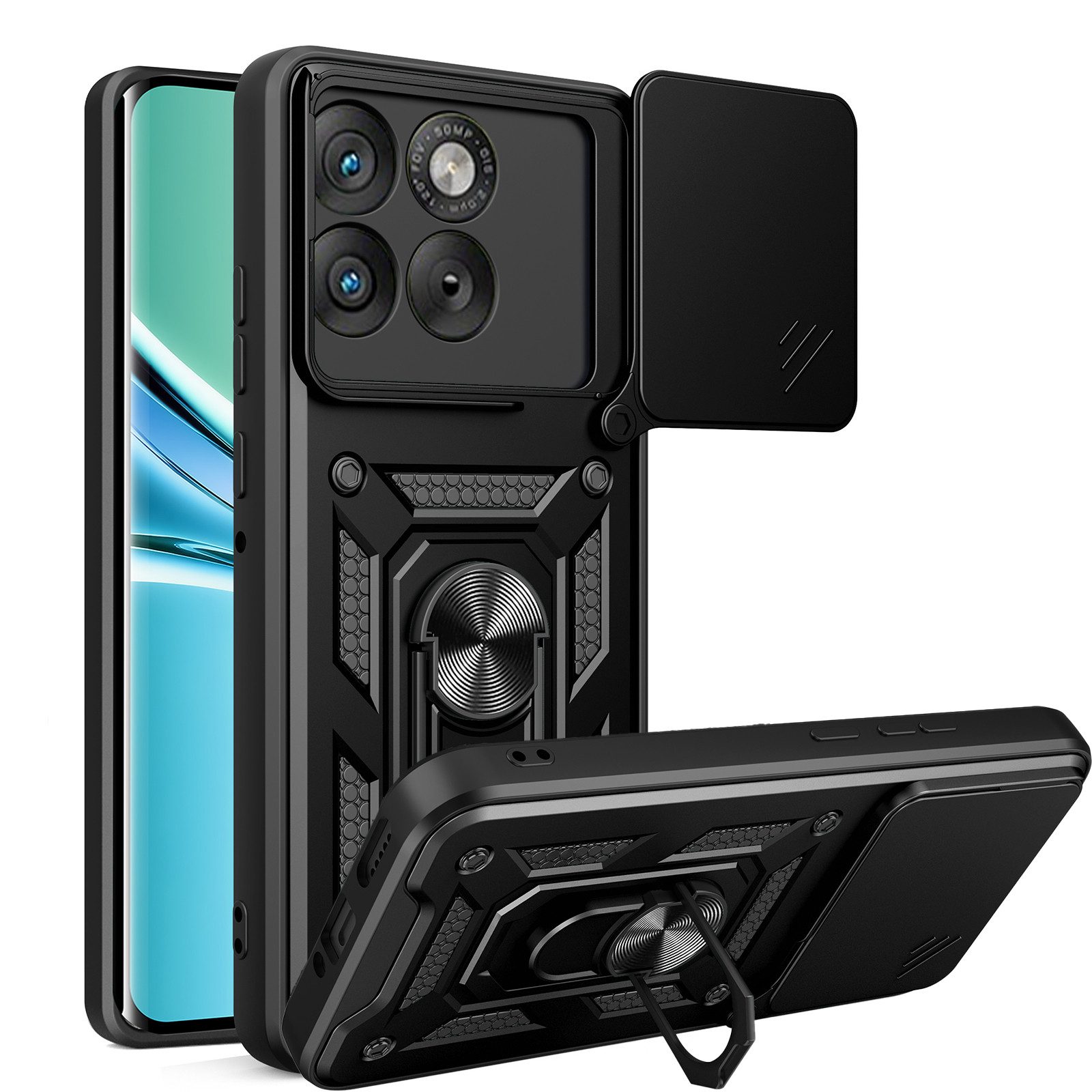 betterfon Handyhülle für Motorola - Outdoor Case mit Kameraschutz & Ring, Outdoorhülle mit Ringhalter Smartstand Kameraschutz und Silikonkern