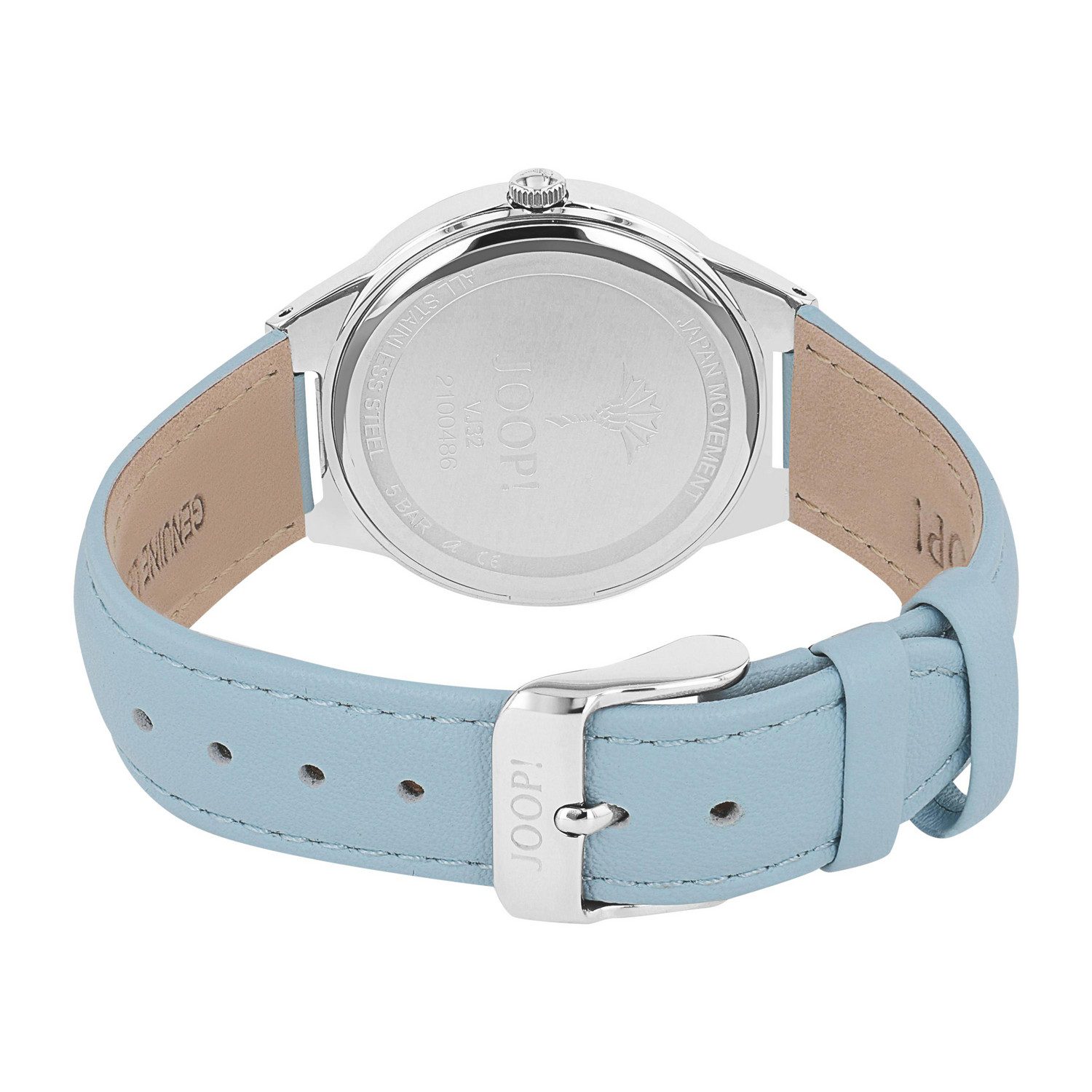 JOOP! Quarzuhr 2100487, Armbanduhr, Damenuhr, Lederarmband, analog, Jahr, Monat