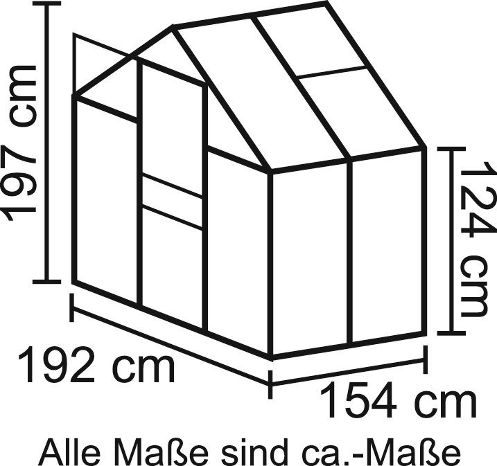 Thumbnail - Vitavia Gewächshaus Calypso 3000, BxTxH: 192 x 154 x 197 cm, 6 mm Wandstärke