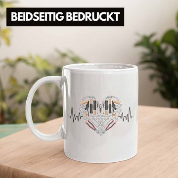 Trendation Tasse Trendation - Werkzeug Handwerker Herzschlag Tasse Geschenk für Hausmei