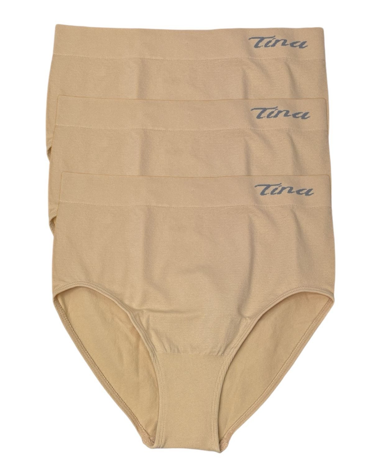 Dekker Taillenslip Damenslip "Tina" Seamless ohne Nähte super elastisch (Packung, 3er Pack) mit Logoschriftzug am Wäschebund