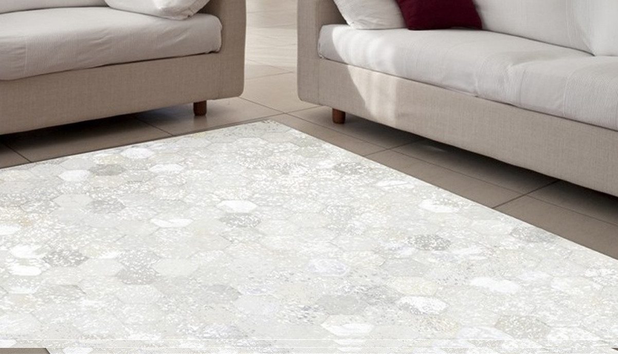 Kayoom Teppich Spark 210, rechteckig, Höhe: 8 mm, 100% Leder, Unikat, fusselarm, Allergiker & Fußbodenheizung geeignet