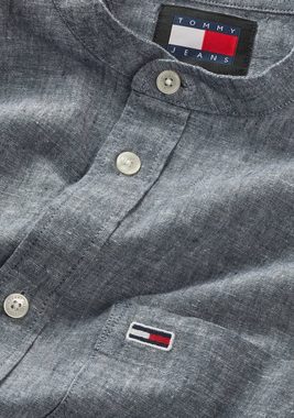 Tommy Jeans Langarmhemd TJM REG MAO LINEN BLEND SHIRT in melierter Optik