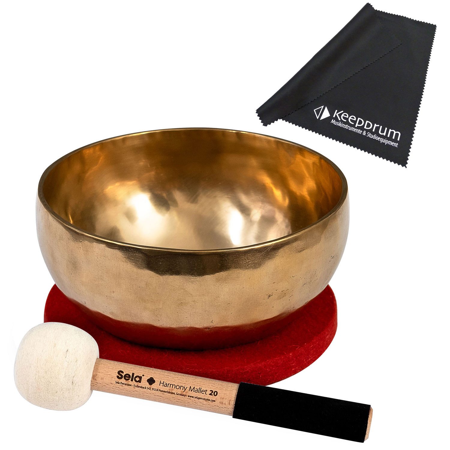 Sela Klangschalen Sela Klangschale se263 Harmony 19 mit Schlägel und Mikrofasertuch,Harmony Singing Bowl, 19 cm mit Schlägel, mit Mikrofasertuch