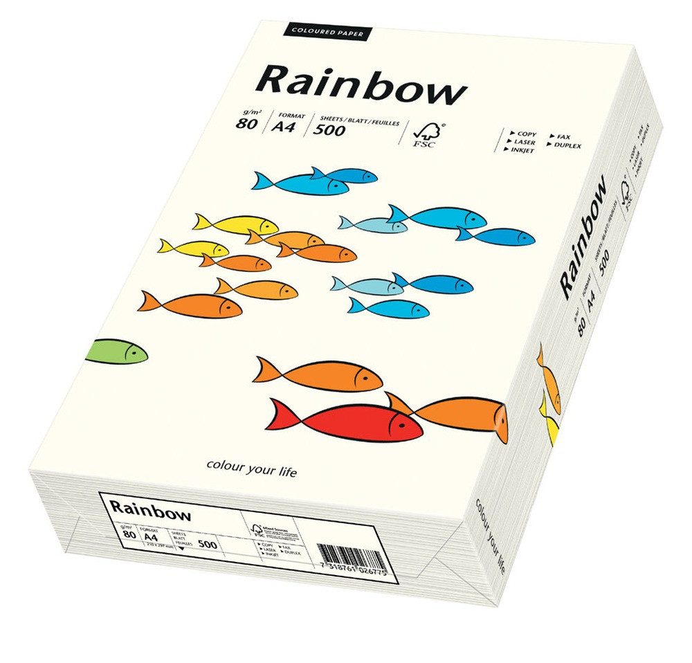 PAPYRUS Drucker- und Kopierpapier PAPYRUS Multifunktionspapier Rainbow A4 80 g/qm naturweiß