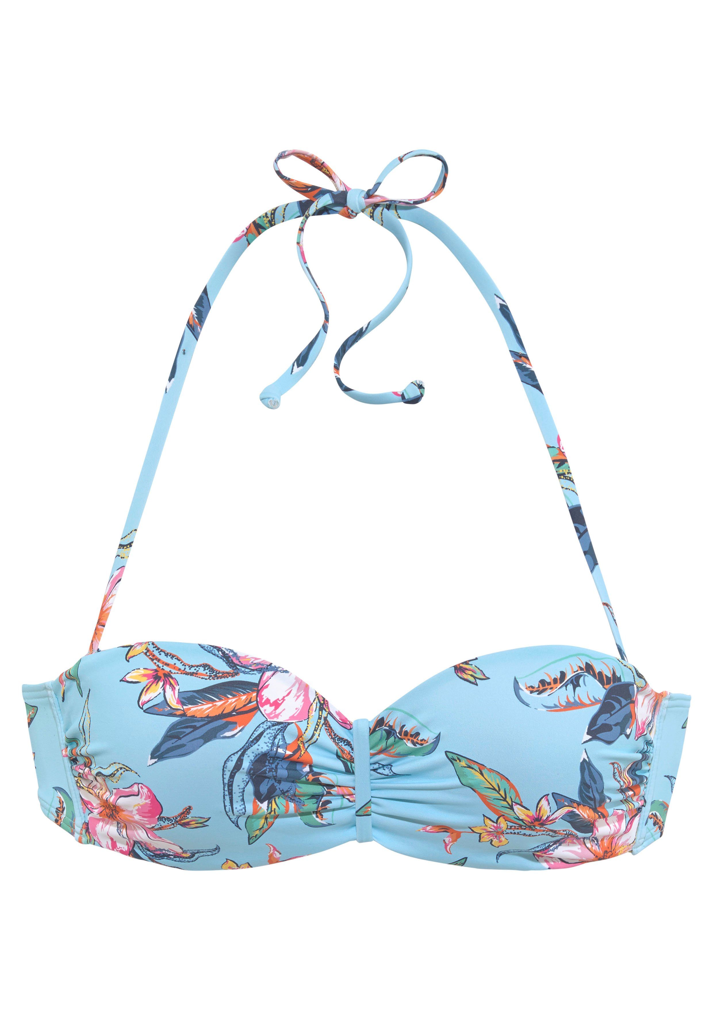 LASCANA Bügel-Bandeau-Bikini-Top Malia, mit tropischem Print günstig online kaufen