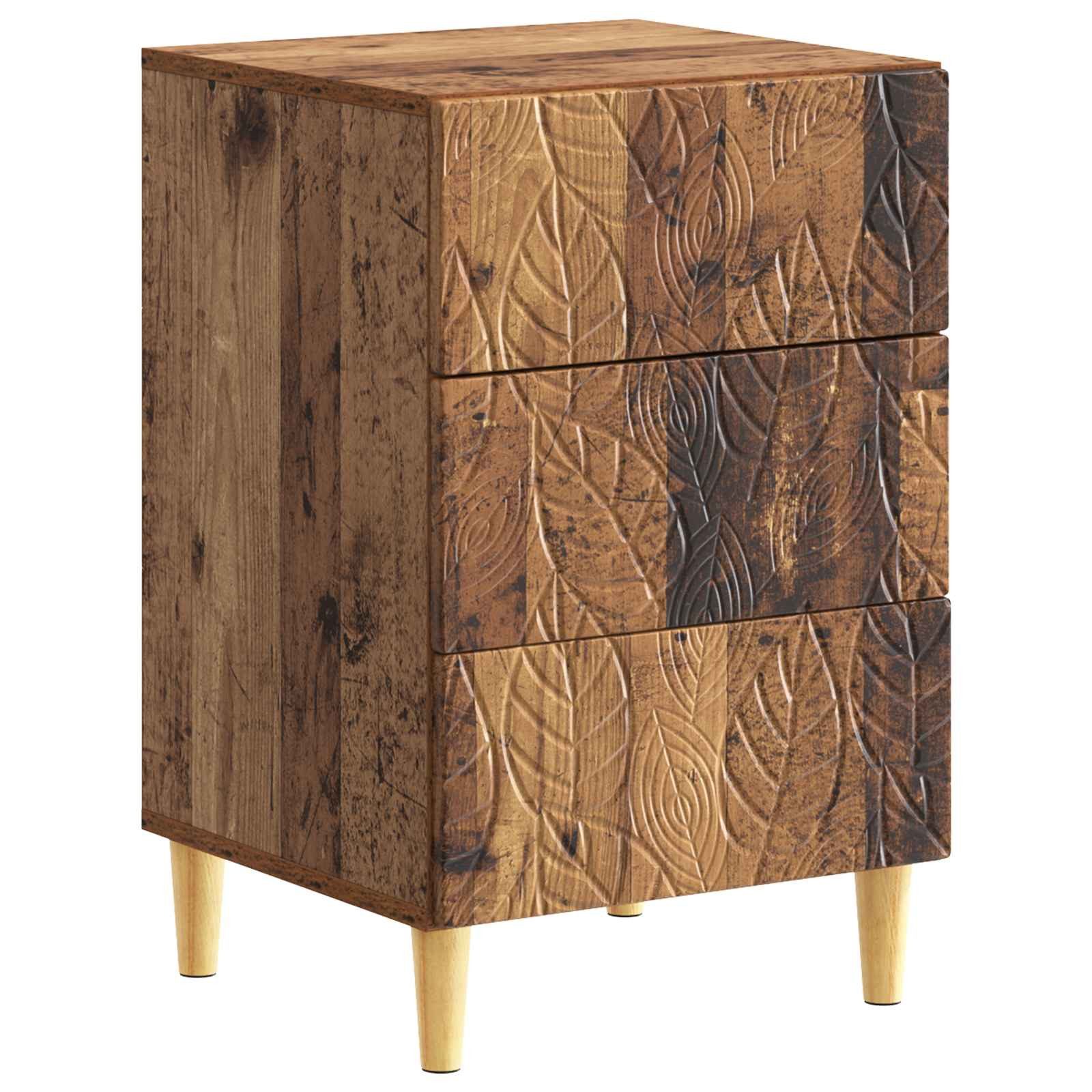 vidaXL Nachttisch Nachttisch Altholz 43 x 39,5 x 66,5 cm Holzwerkstoff (1-St)