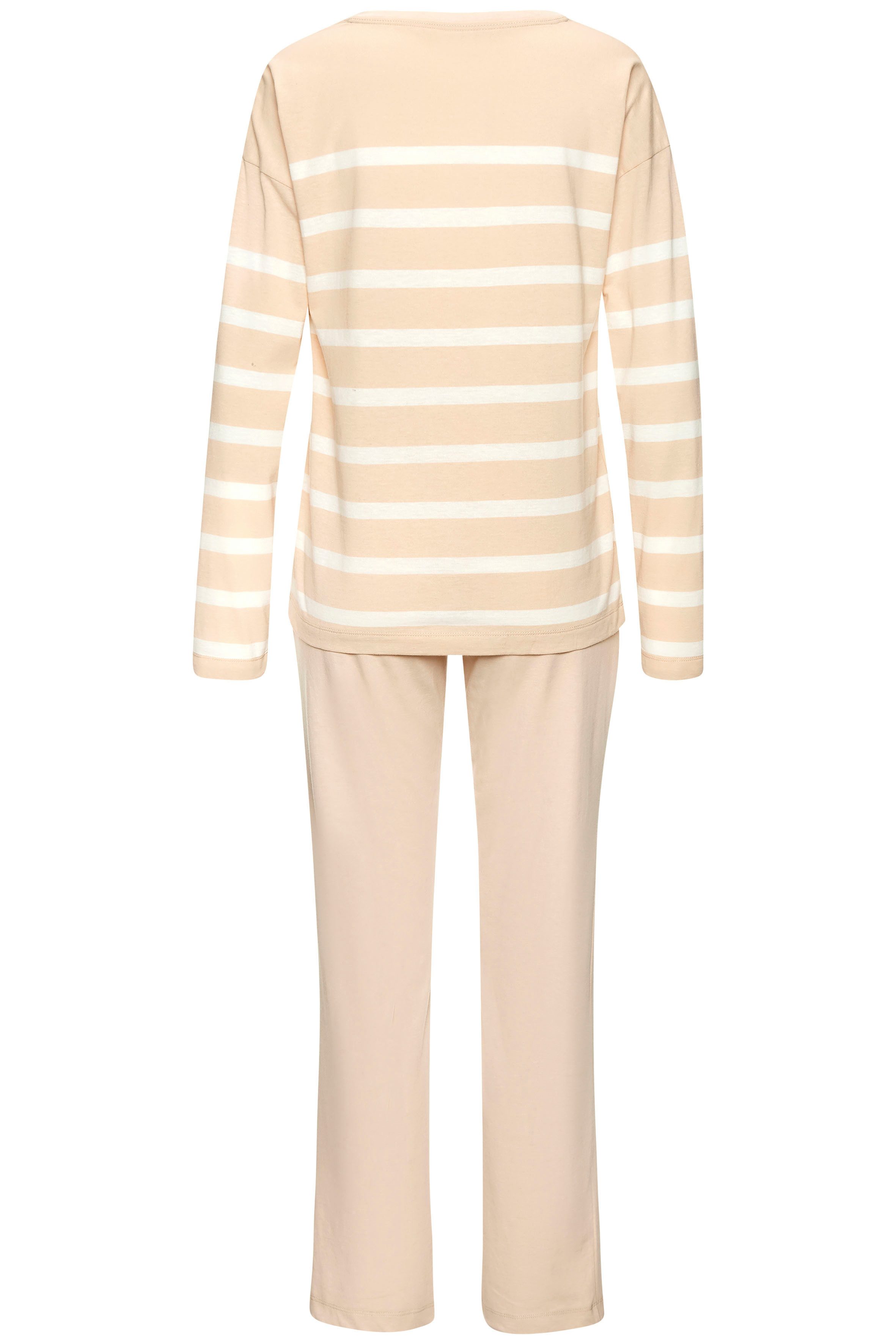 s.Oliver Pyjama (Set, 2 tlg) mit garngefärbten Streifen im Oberteil