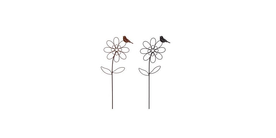 Gartenfigur TrendLine Gartenstecker Metall Blume mit