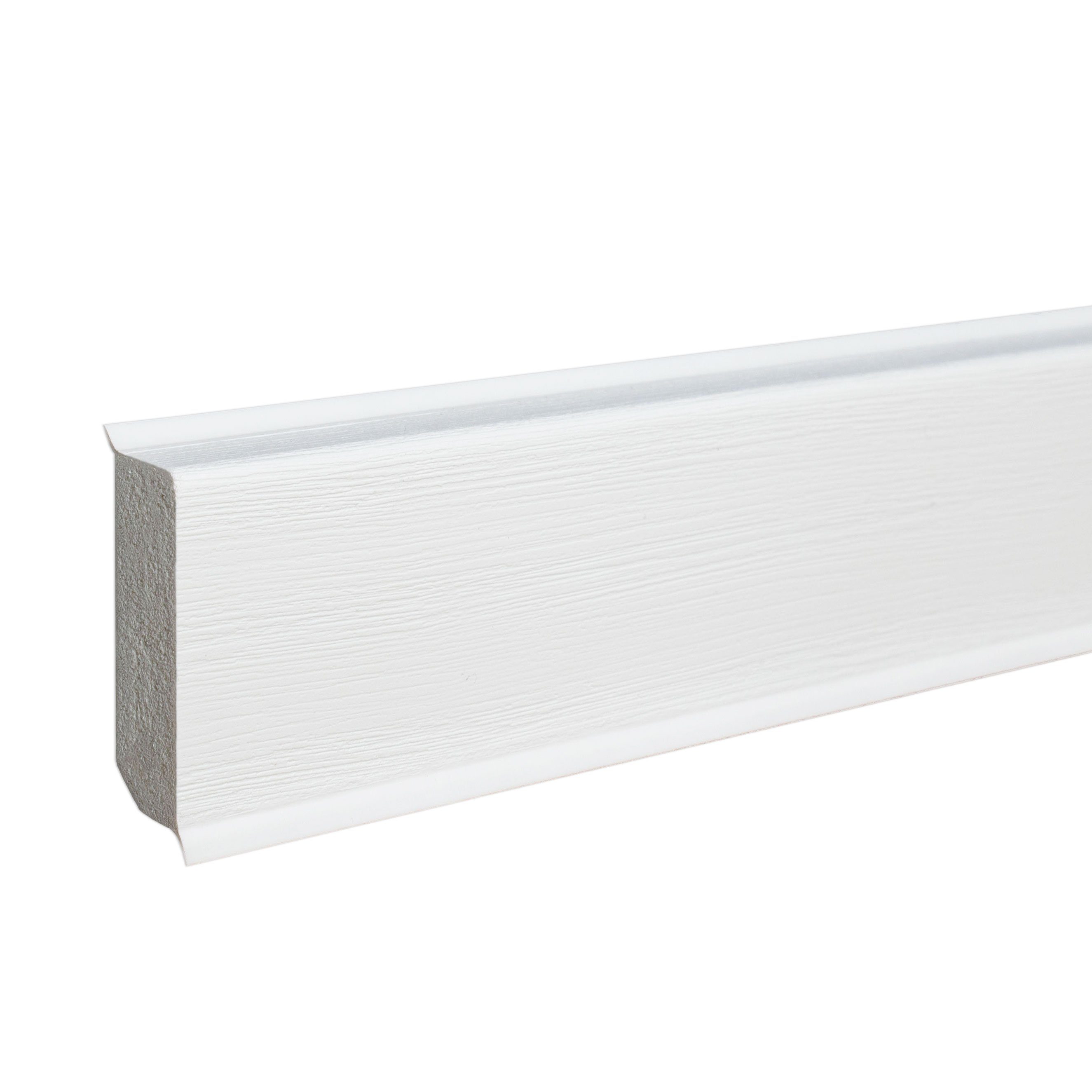 PROVISTON Sockelleiste Hartschaum PVC, 13 x 40 x 2500 mm, Weiß, Fußleiste