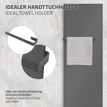 LuxeBath Badheizkörper Designheizkörper Handtuchheizkörper Handtuchwärmer, Anthrazit 604x1800mm Mittelanschluss Handtuchhalter