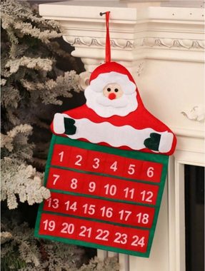 Coonoor Adventskalender Weihnachtsmann Cartoon Countdown mit Aufhängeloch, zur Dekoration