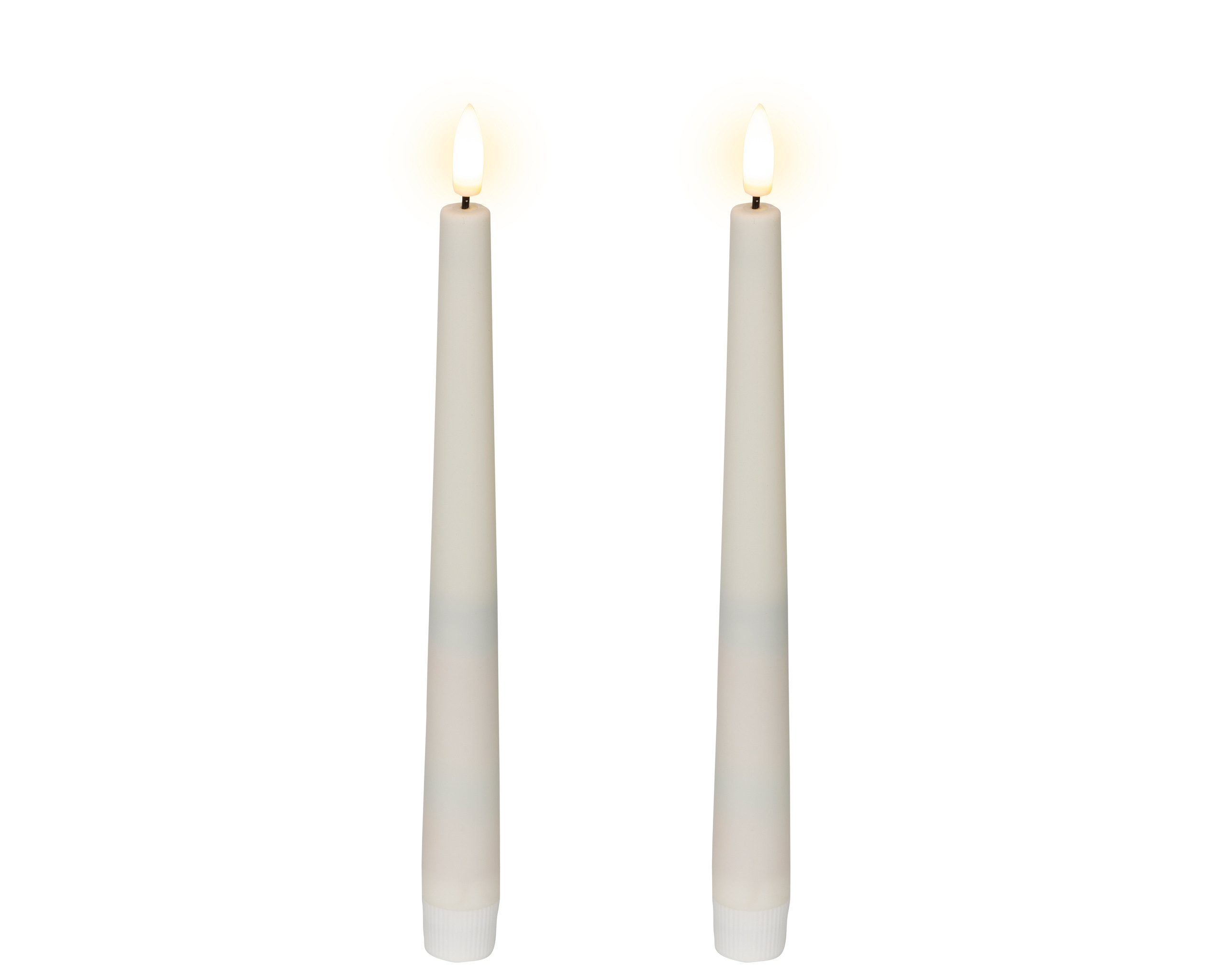 Lumineo LED-Kerze, Timer, LED Kerzen 25,5cm mit Timer Outdoor Kunststoff 2 Stk. Weiß / Warmweiß