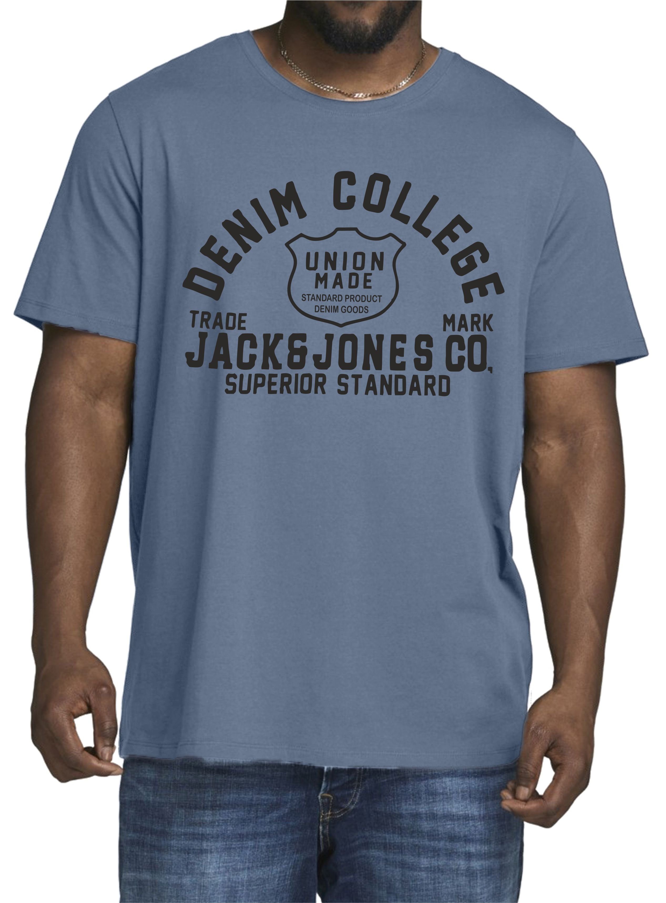 aus Print-Shirt (2er-Pack) Jones in Jack Pack-02 Unifarben, Baumwolle &