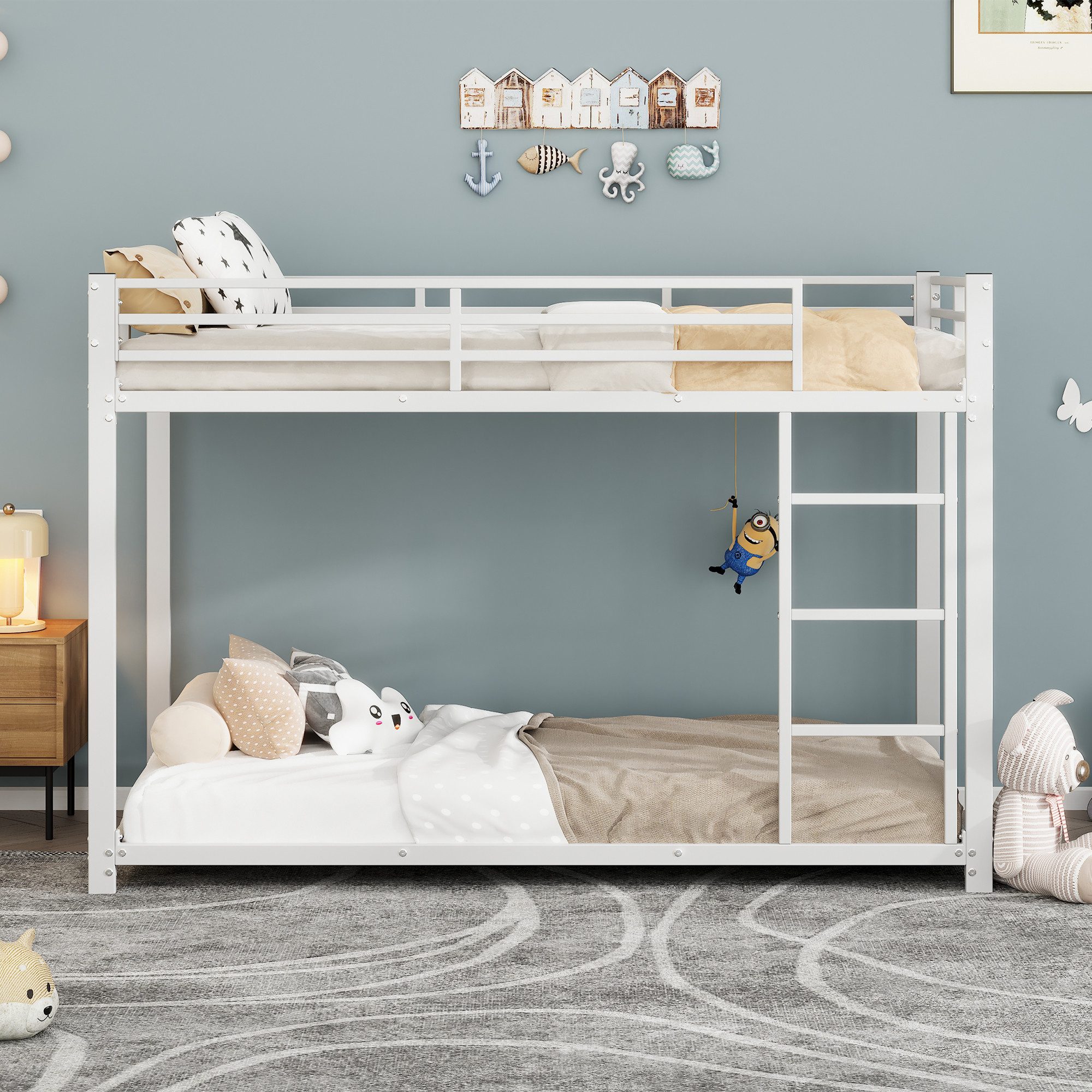 MODFU Etagenbett Metall Hochbett (90*200 cm, Eisenetagenbetten in klassischer Form), ohne Matratze