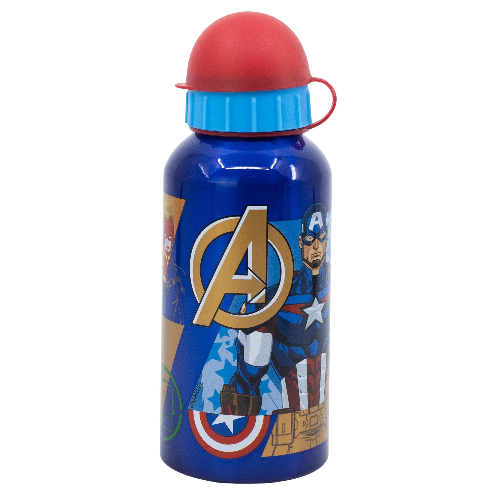 MARVEL Lunchbox Marvel Avengers Kinder Set 2 tlg 3 Kammern Brotdose Alu-Trinkflasche, (Spar-Set, 2-tlg., 1X Brotdose, 1X Trinkflasche)