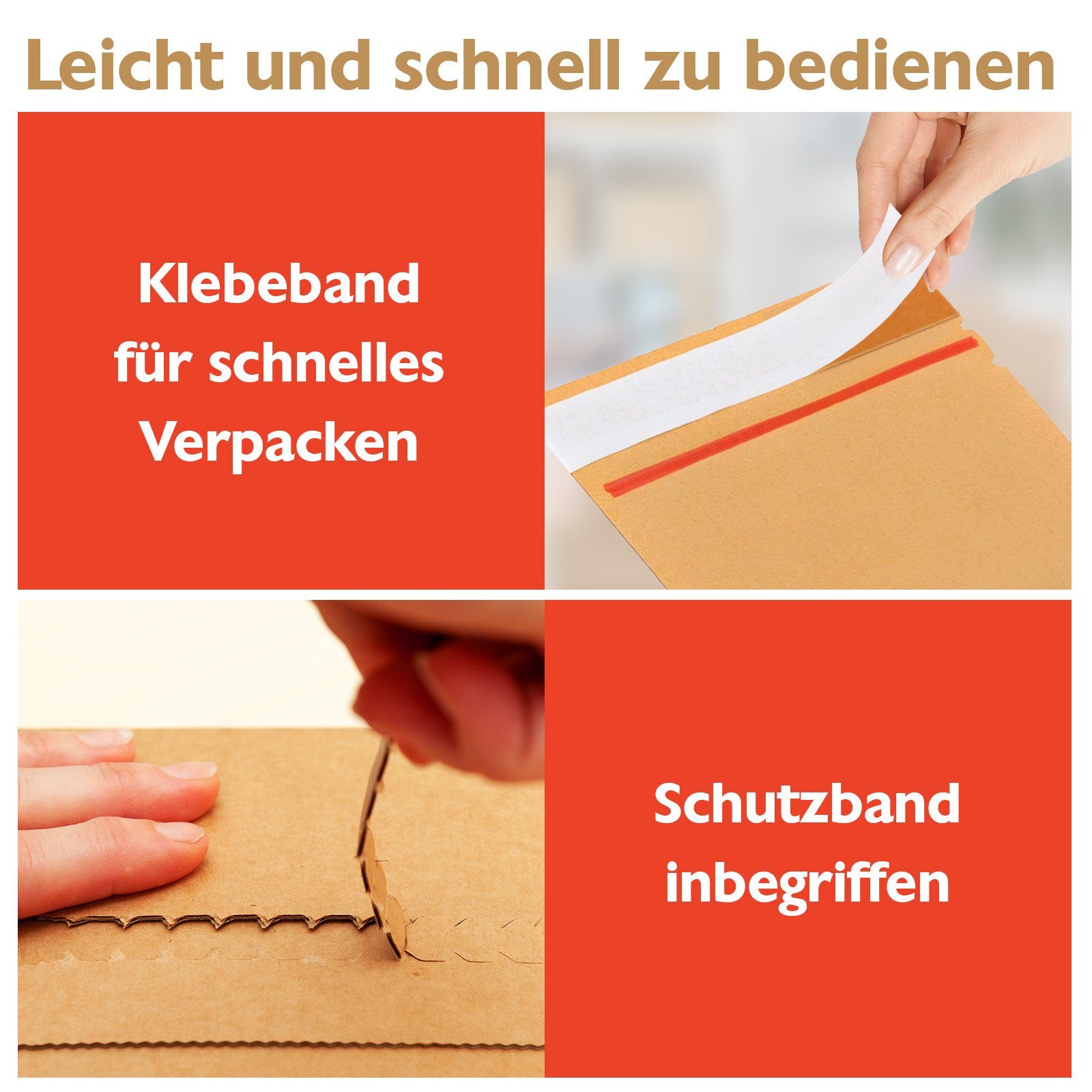 KONZEPT Versandkarton 20x15x10/20x15x15 Set, Faltkartons Selbstklebend, Kleine Kartons zum Verschicken, Umzug, Verpackung, DHL Päckchen S – Bild 5 von 5