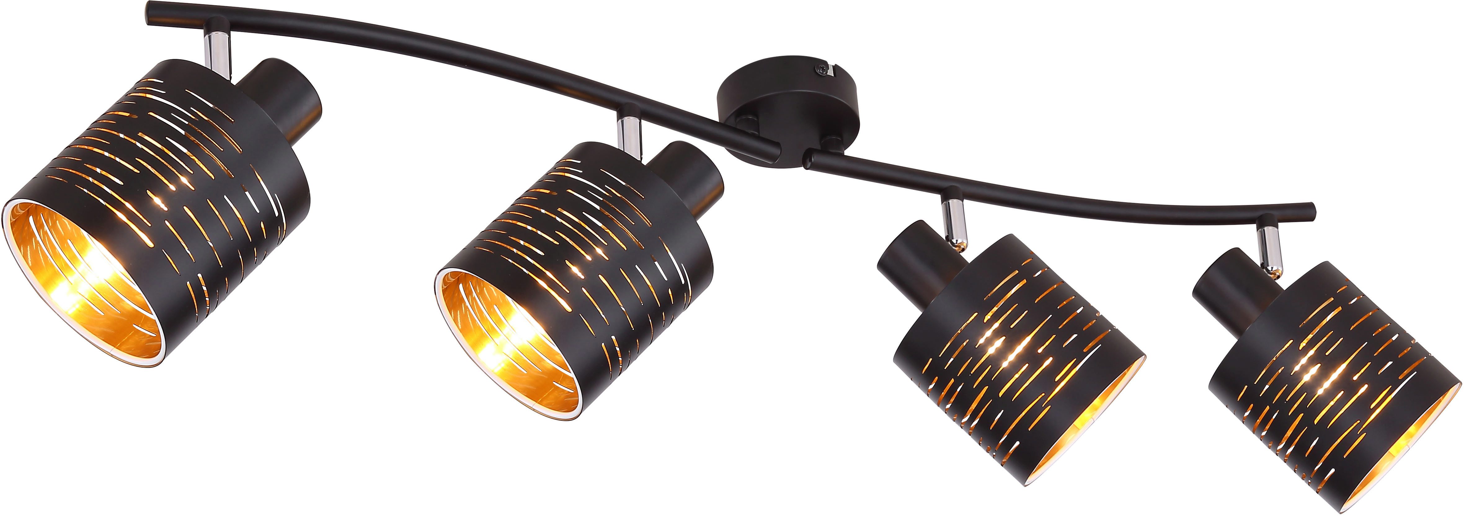 GLOBO LIGHTING Deckenstrahler TUNNO, ohne Leuchtmittel, Deckenlampe/Strahler/goldfarben/Wohnzimmer/Flur/ø: 400mm