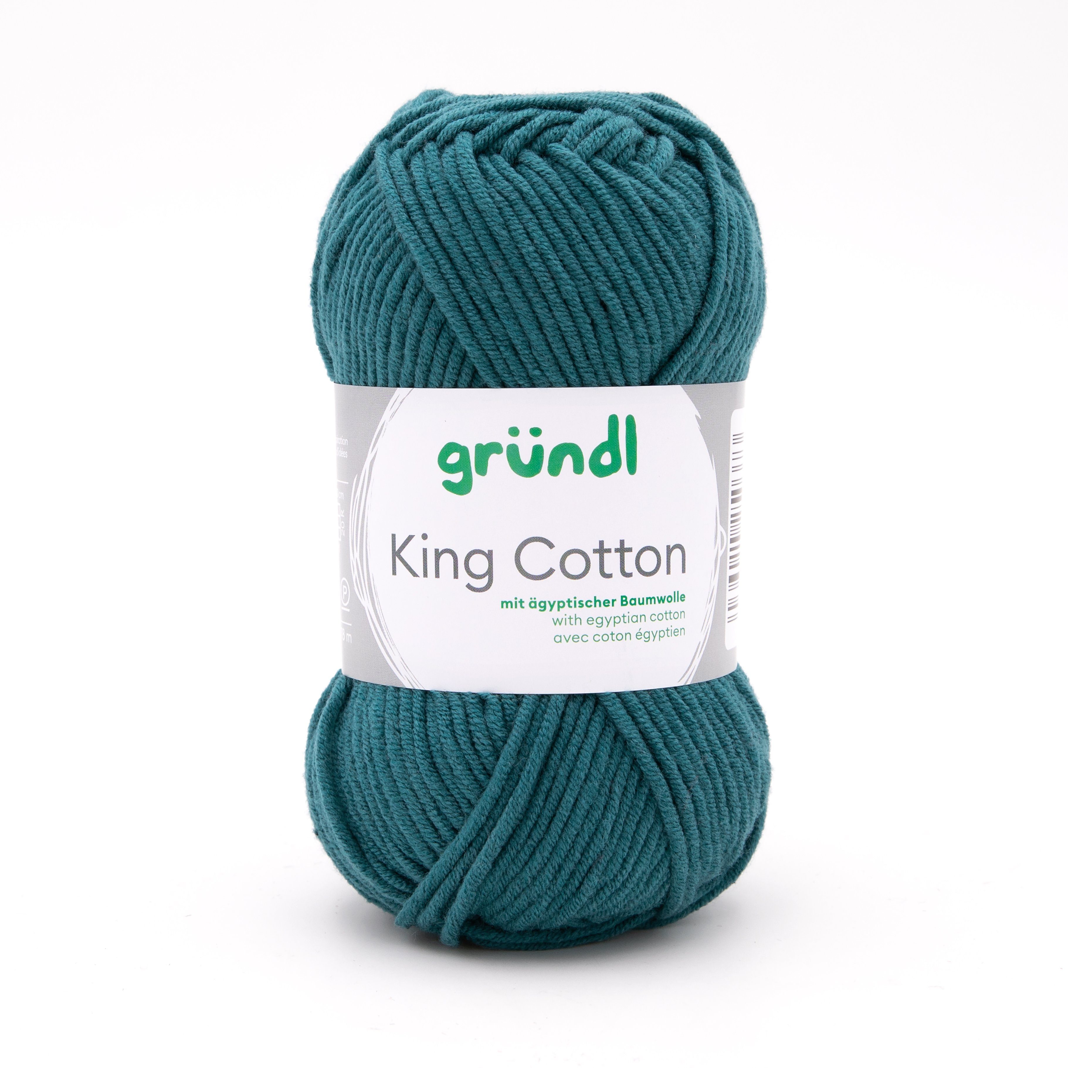Gründl Wolle King Cotton Baumwollgarn Strickgarn Häkelwolle, 78,00 m (50g Handstrickgarn, Strickwolle, Baumwollmischgarn mit ägyptischer Baumwolle, zum Stricken und Häkeln für Nadelstärke 6 - 7 mm), mit Häkel - Anleitung zum download