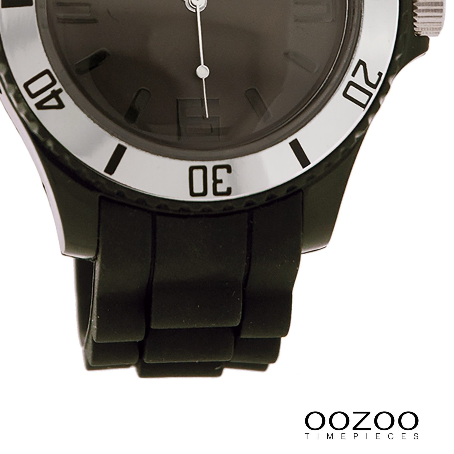 OOZOO Quarzuhr Oozoo Damen Armbanduhr blau Analog, (Analoguhr), Damenuhr rund, groß (ca. 43mm) Silikonarmband, Fashion-Style