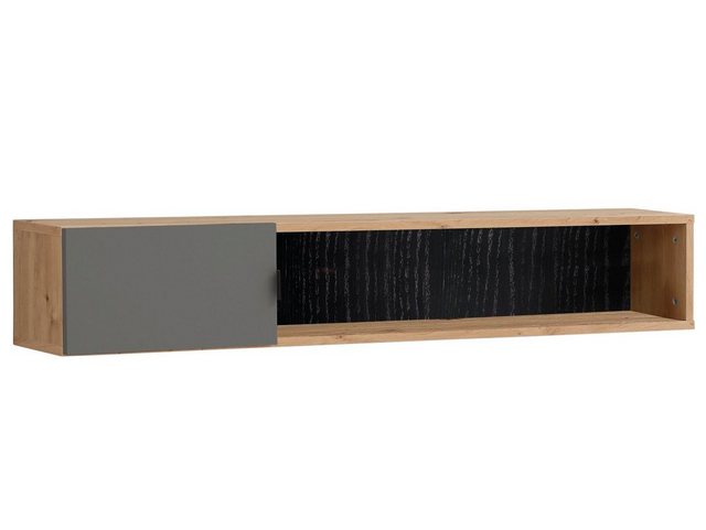loft24 Hängeregal “Legolas”, Schweberegal im modernen Stil mit Tür und Ablagefläche, erhältlich in zwei Farben, Breite 130 cm