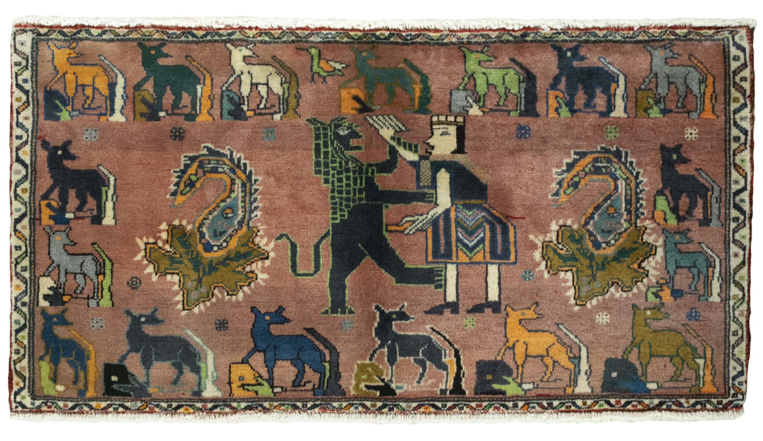 CABBEL Orientteppich 58x101 cm Perser Shiraz Multicolor Schurwolle Handgeknüpft Nomaden, rechteckig, Höhe: 8 mm, 100% Schurwolle – weich, pflegeleicht, solide Knüpfdichte