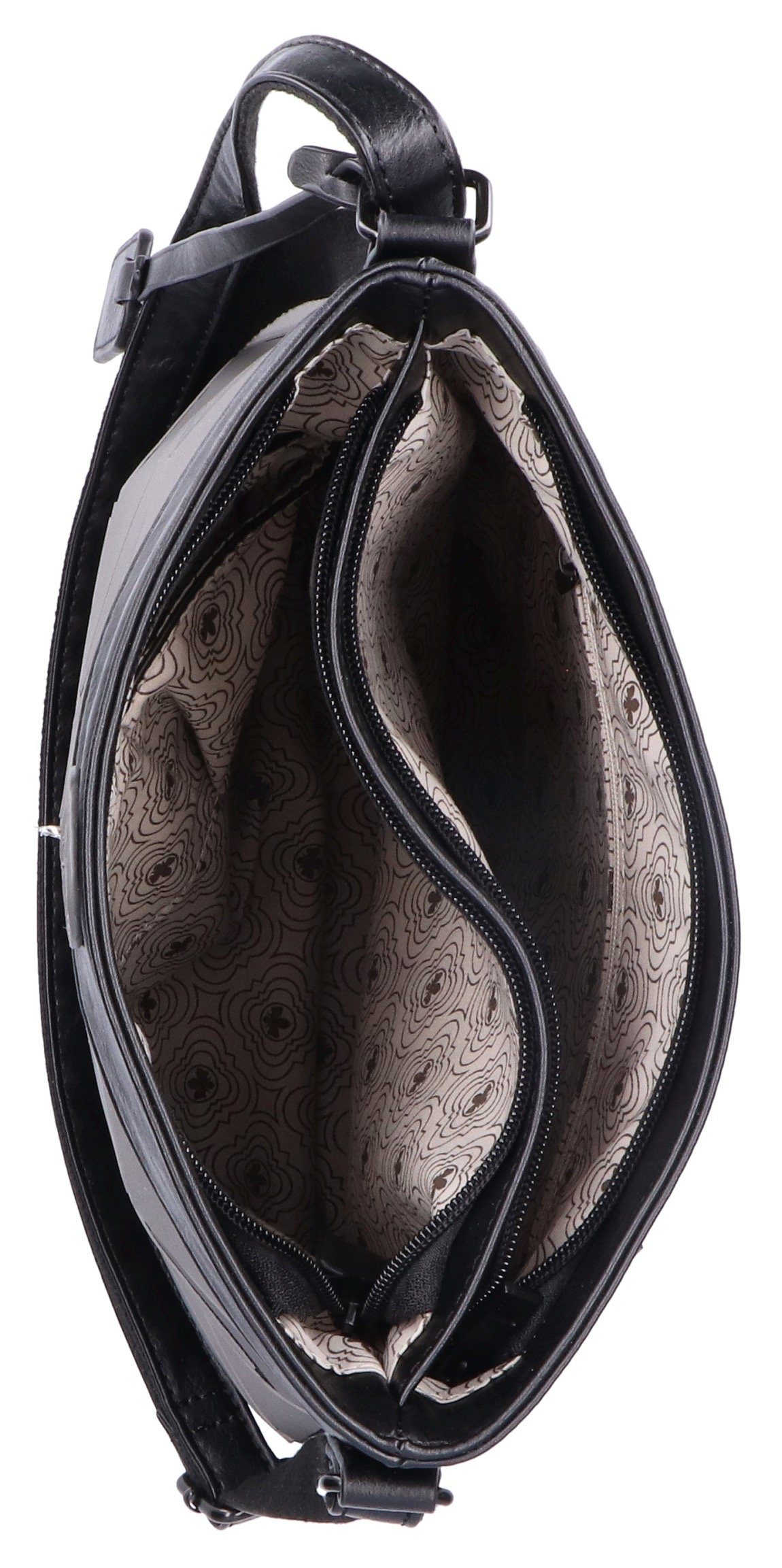 Rieker grau-schwarz Reißverschluss-Rückfach Foil/Delta, mit Umhängetasche
