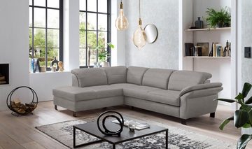 exxpo - sofa fashion Ecksofa Fado, L-Form, mit Kopfteilverstellung, wahlweise Bettfunktion u. Bettkasten