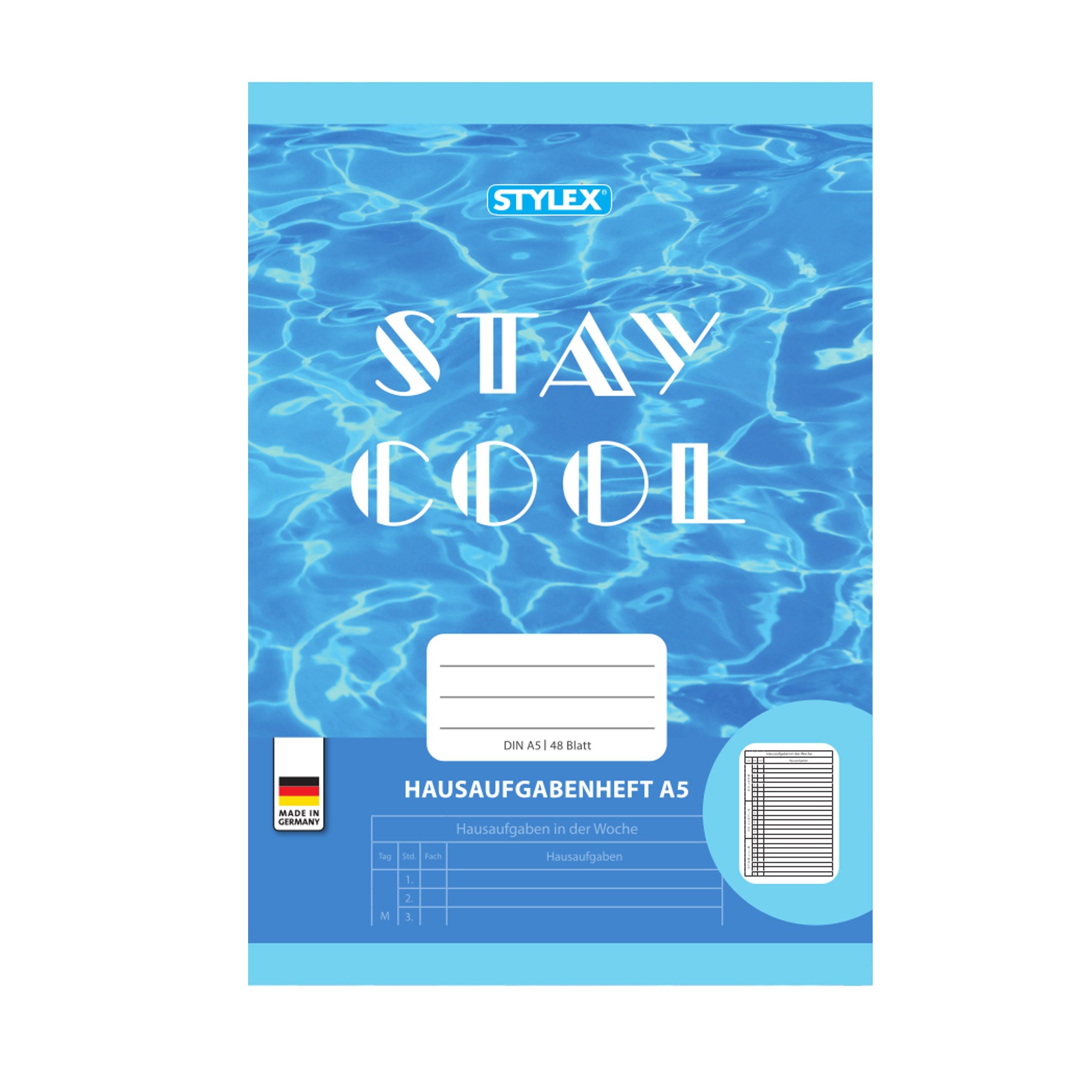 Stylex Schreibwaren Schulheft Hausaufgabenheft / A5 / 48 Blatt / "Stay Cool"