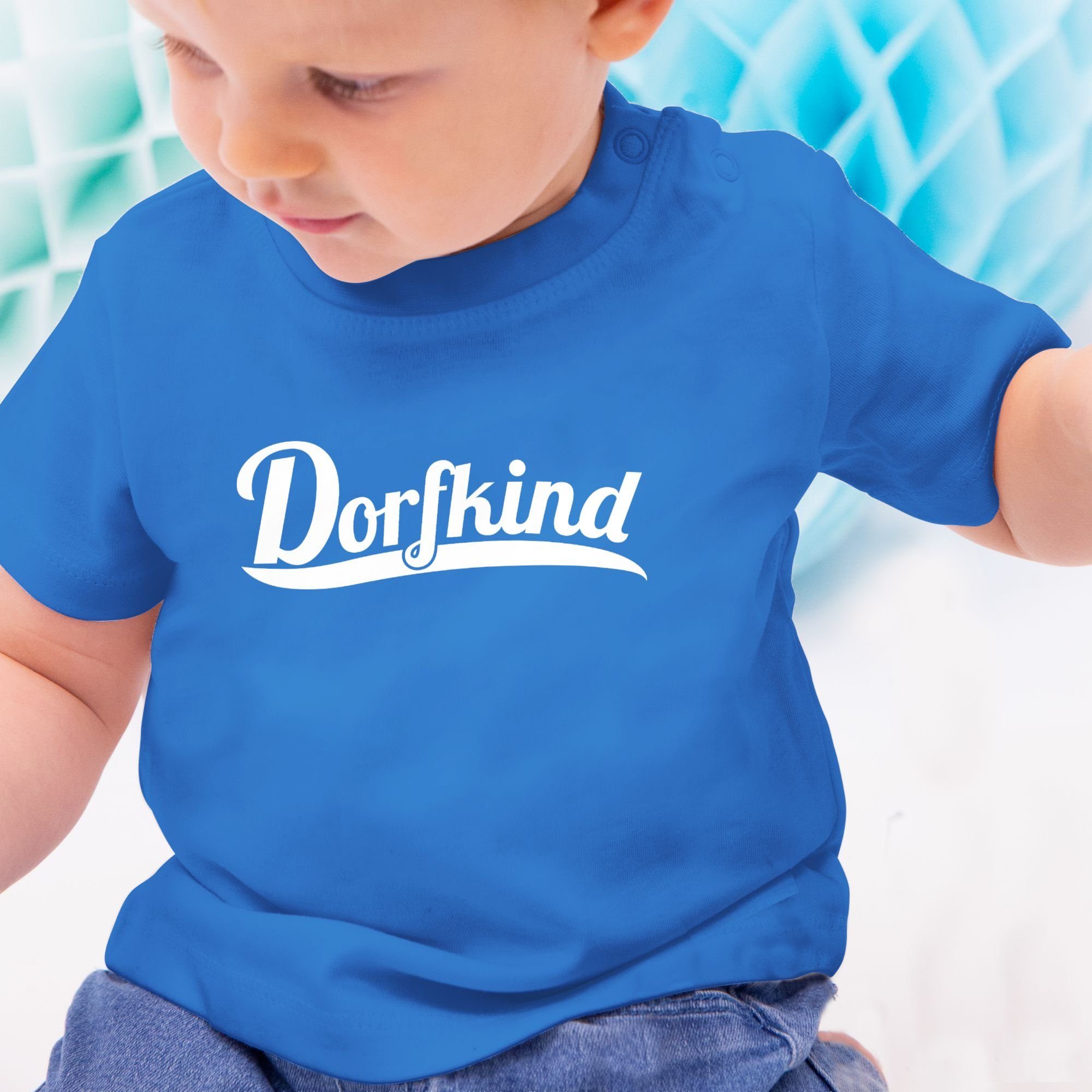 1 Dorfkind Shirtracer Sprüche Weiss T-Shirt Baby Royalblau