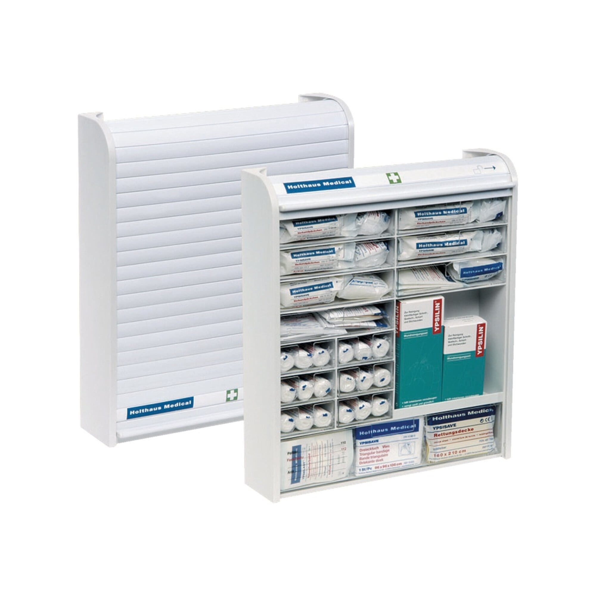 Holthaus Medical Erste-Hilfe-Koffer Verbandschrank Rollmed m.Rollo gef.,DIN 13157