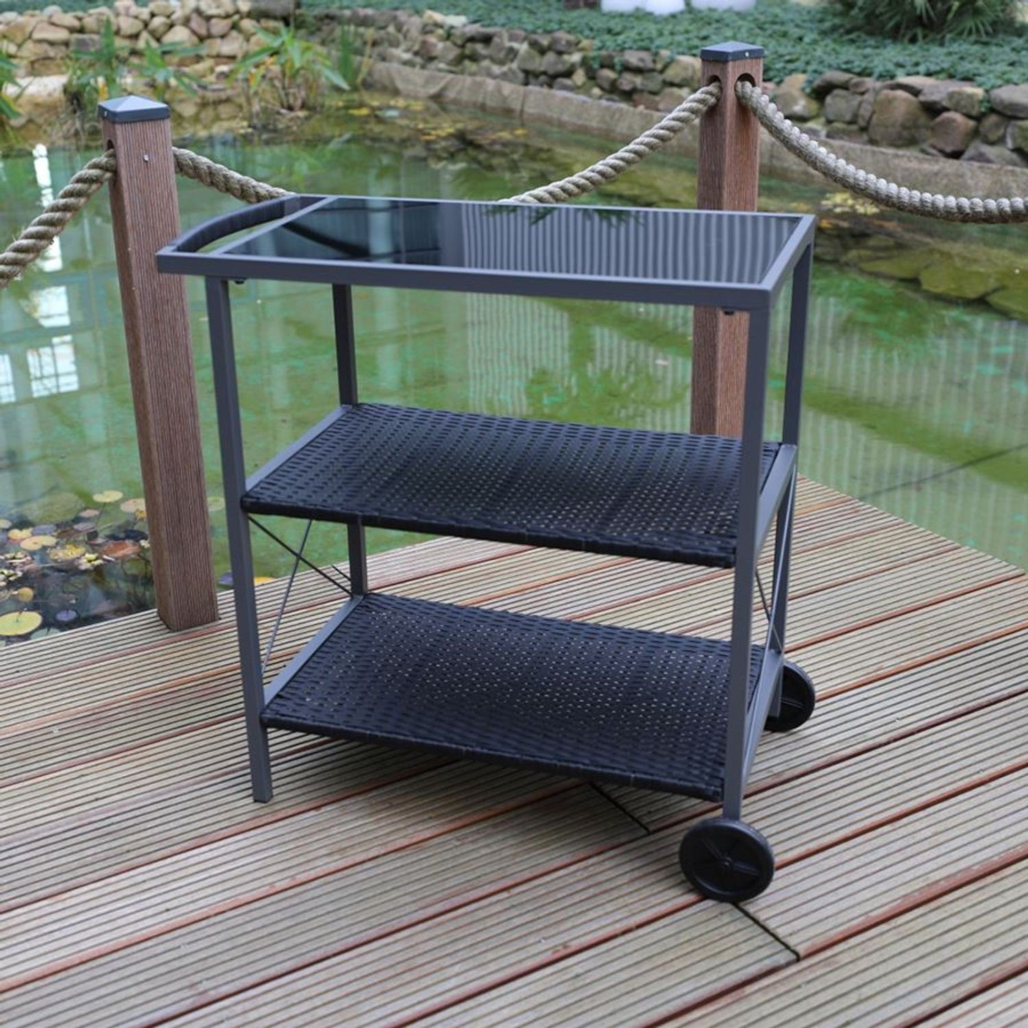 BURI Servierwagen Outdoor-Servierwagen mit 3 Etagen günstig online kaufen