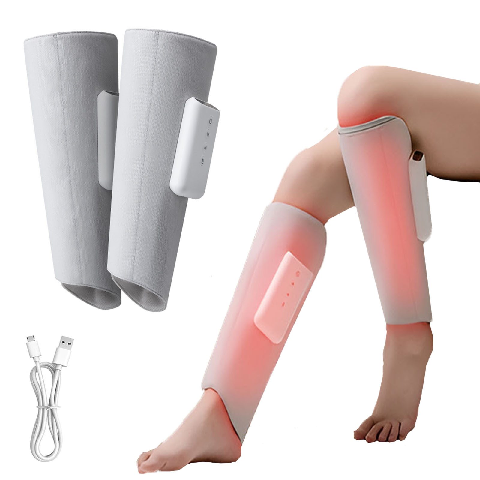 oyajia Massagegerät 2pcs Wadenmassagegerät,LuftkompressionMassage,massagegerät mit Heizung, Kabelloses Wadenmassagegerät, 4 Massagemodi, 3 Massagestufen, zur Entspannung der Bein- und Wadenmuskulatur