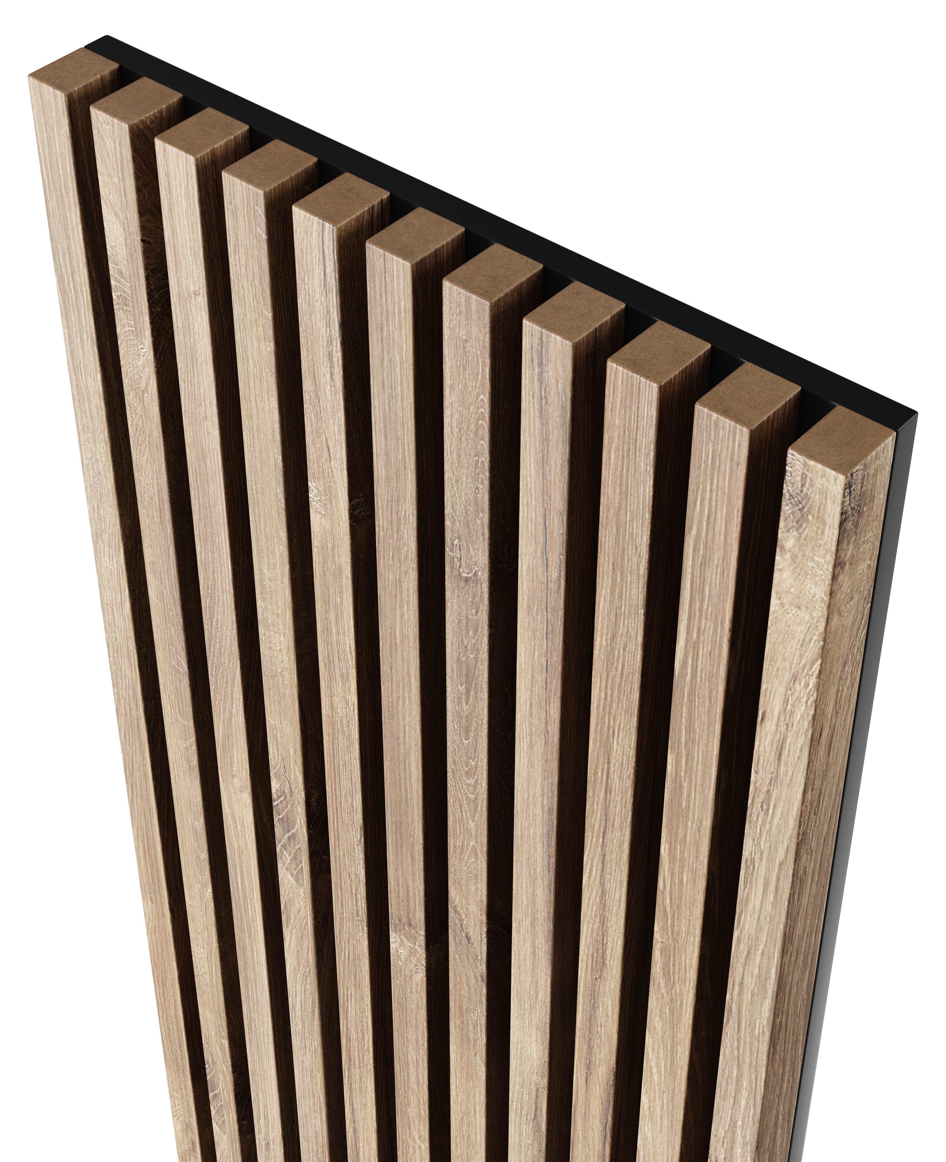 Mebano Wandpaneel 4tlg. Die schönsten Wandpaneel Akustikpaneel, Lamellenwand auf Filz, 1,61 qm, (Gestalte dein Zuhause selbst und mit kleinem Budget – kreativ, individuell und günstig, 1-tlg) Nachhaltiges Material, einfache Montage, effektive Schalldämmung