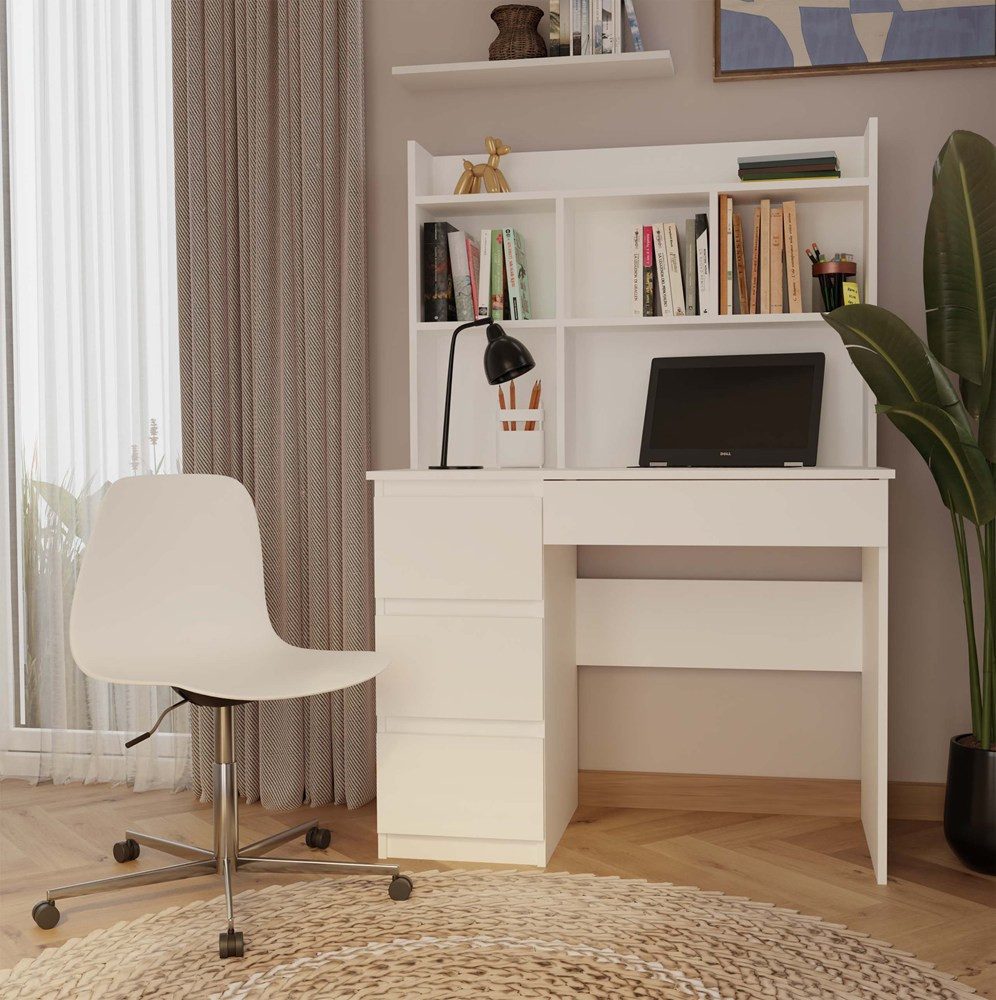 Schreibtisch mit 4 Schubladen, Bürotisch, BüroBürotisch