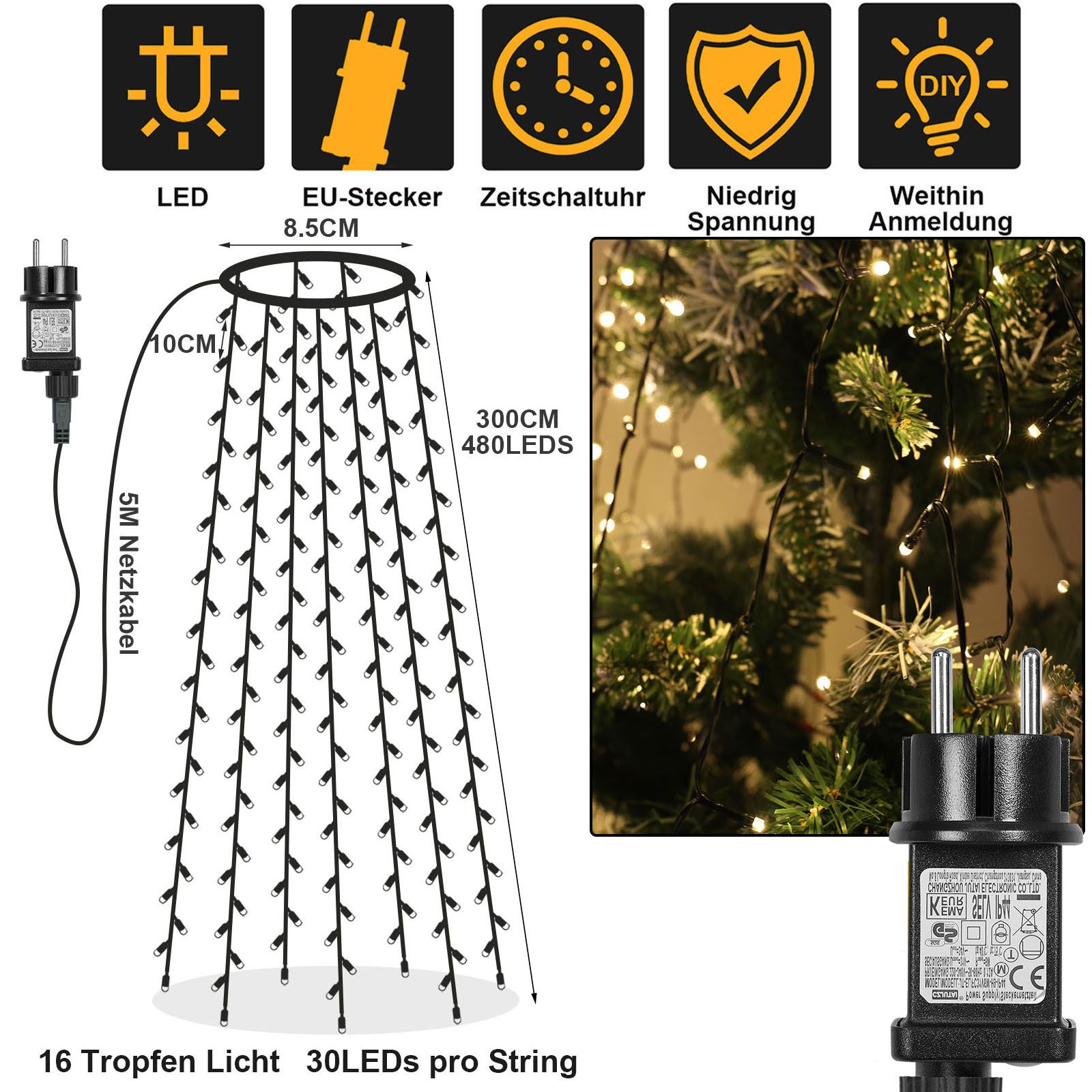 MUPOO LED-Baummantel 2025 Neu LED Baummantel Weihnachtsbeleuchtung Lichterk günstig online kaufen