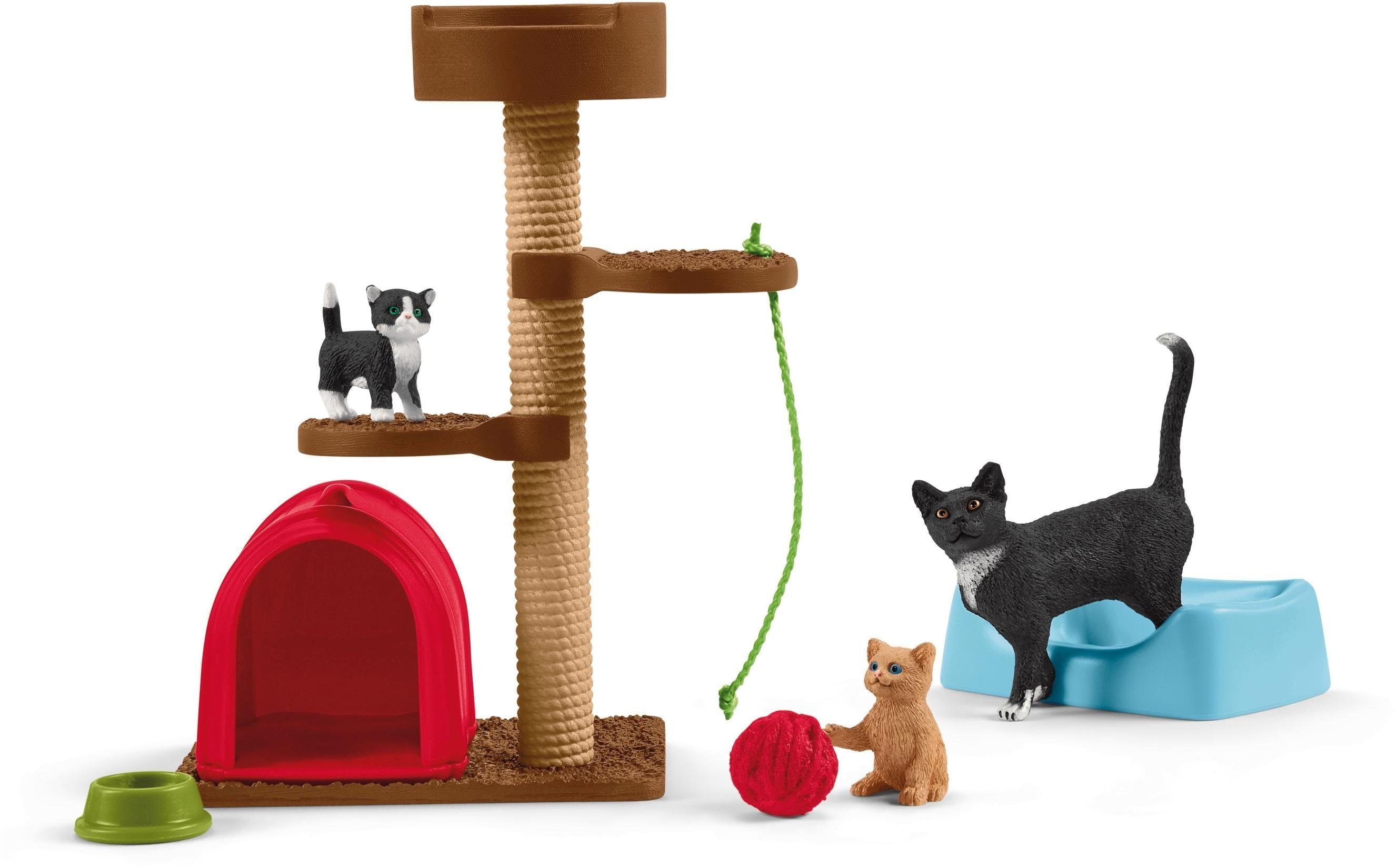 Schleich® Spielfigur FARM WORLD, Spielspaß für niedliche Katzen (42501), (Set) | Tierfiguren