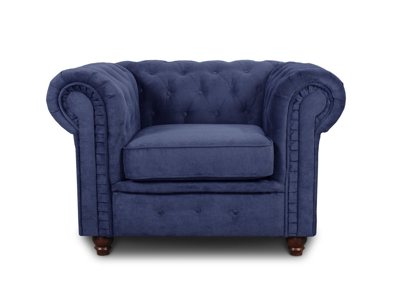 Sofnet Glamour Couch Sofagarnitur, Asti Chesterfield 1, Ohrensessel Sessel,