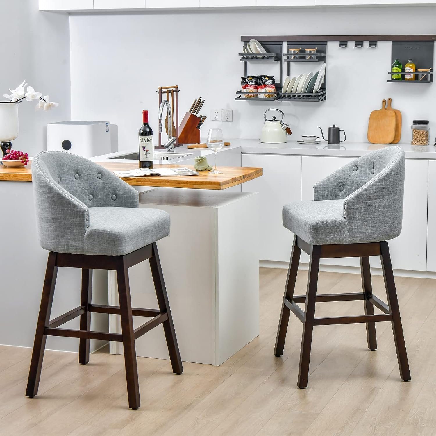 KOMFOTTEU Barhocker Bistrohocker (2er Set), 360° günstig online kaufen
