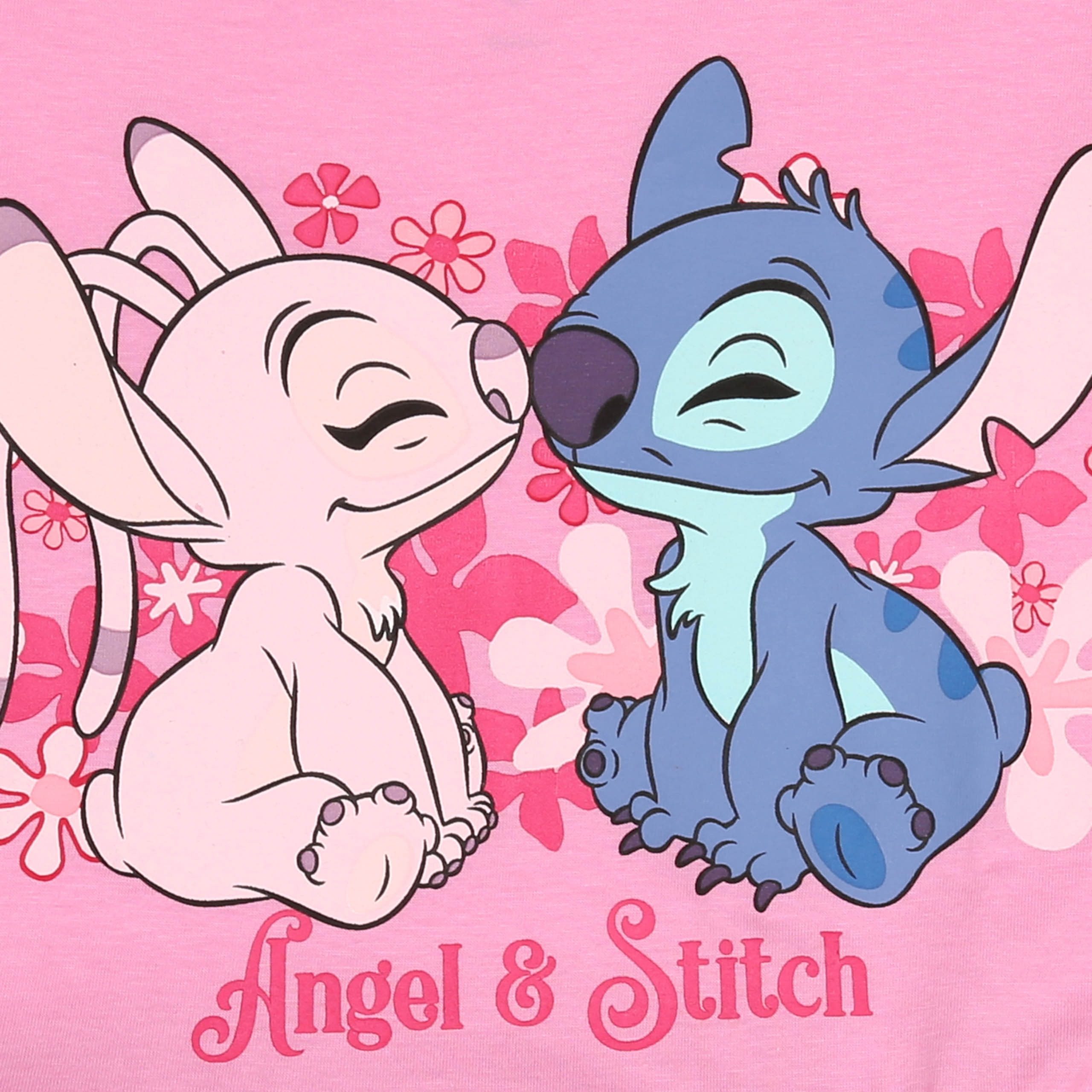 Disney Tüllkleid DISNEY Stitch Rosa Tüllkleid mit kurzen Ärmeln, Mädchenkleid