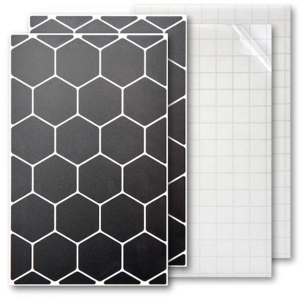 LuxShield Fahrradreflektor Luxshield Reflektor-Sticker Hexagon Größe Uni Schwarz - mehr Sicherhei