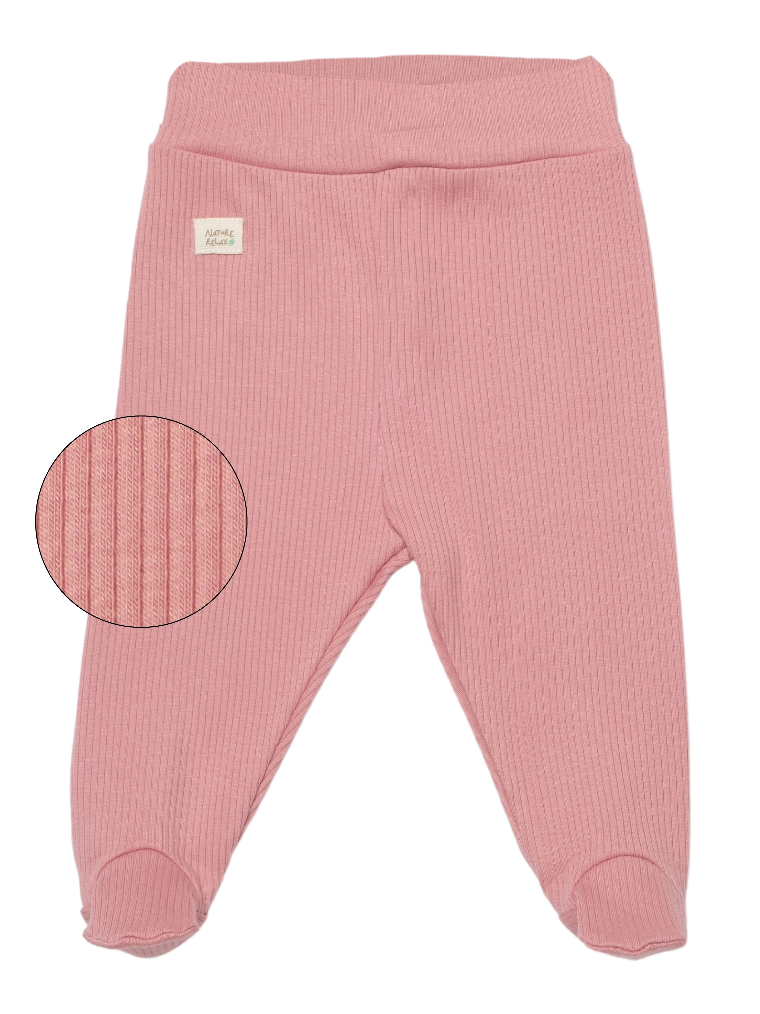 biorganic Funktionshose Baby Nature Relax Modal für Jungen und Mädchen Unisex Hose mit Fuß (1-tlg) gerippte Textilstruktur (Ripp), Modal und Bio-Baumwolle, Größe 56 - 74