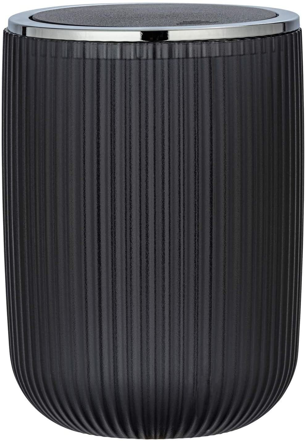 WENKO Kosmetikeimer Abfalleimer für Badezimmer AGROPOLI, 20 cm, grau, WENKO