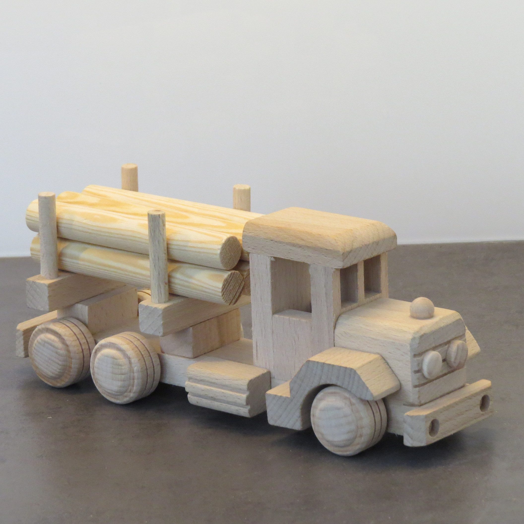 Holzprodukte Spielzeug-LKW LKW Holztransporter Laster Oldtimer Lastwagen Tr günstig online kaufen