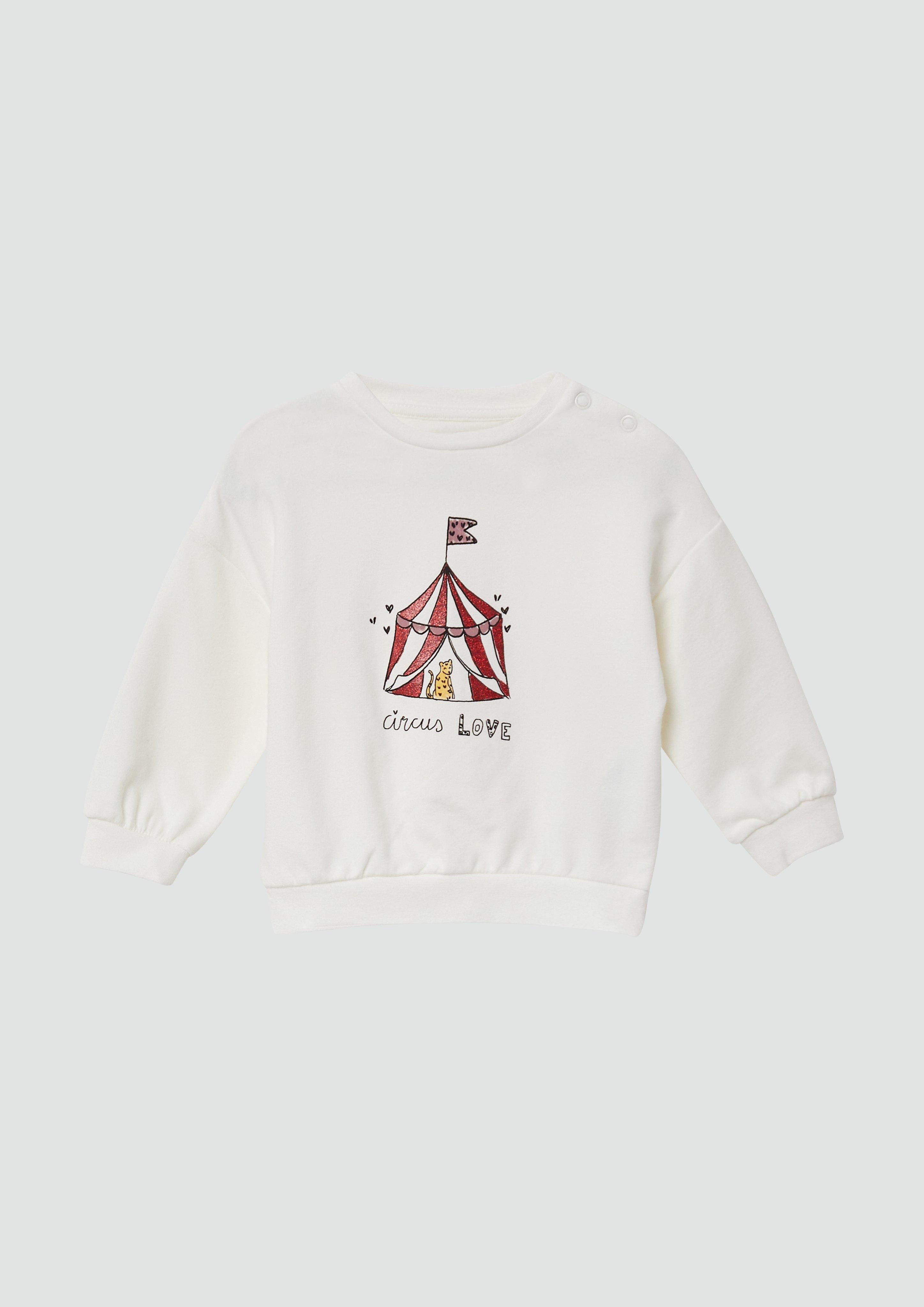 Sweatshirt Sweatshirt im Loose Fit mit Glitzer-Frontprint