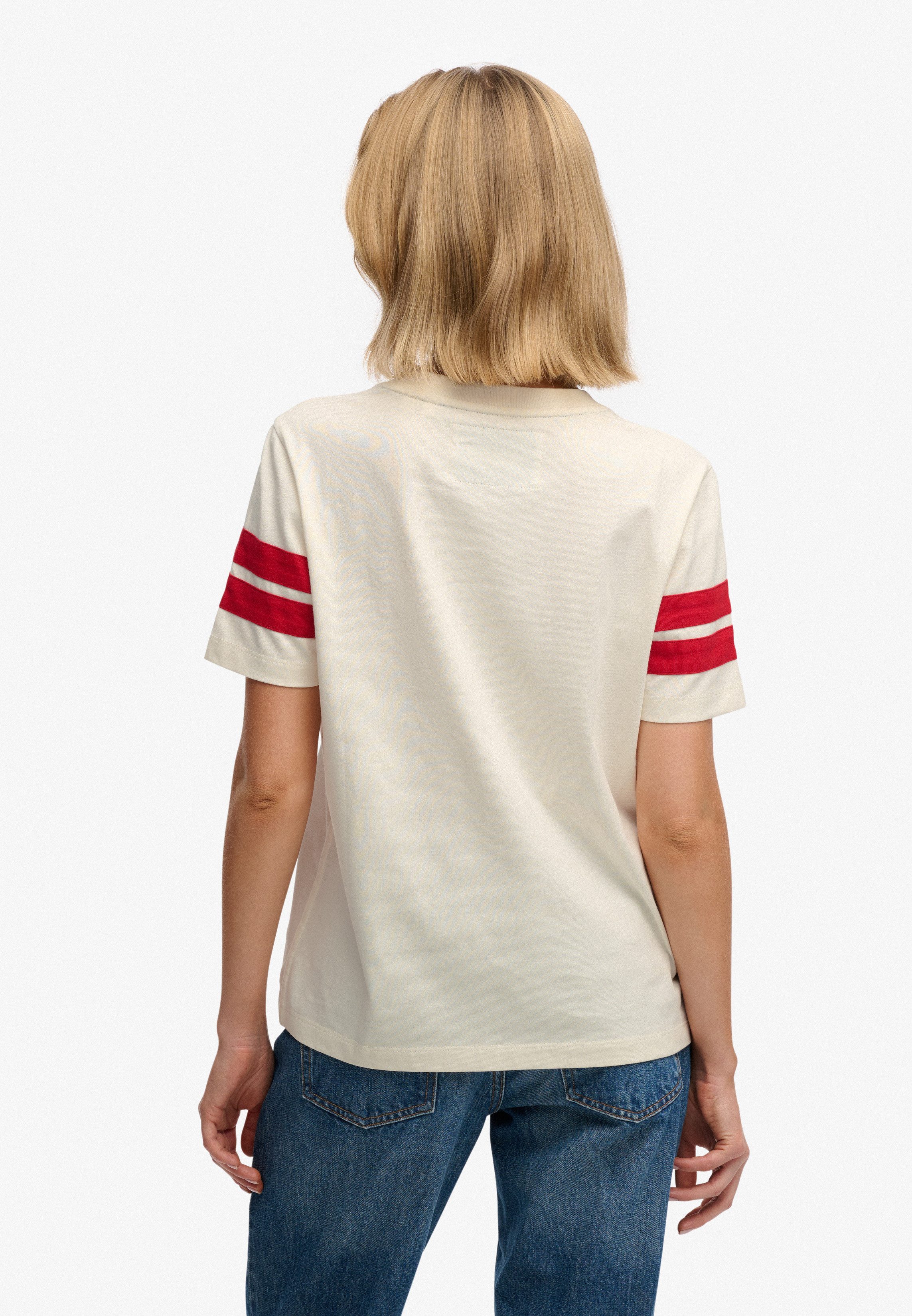 Superdry Print-Shirt VARSITY STRIPE SCRIPT TEE