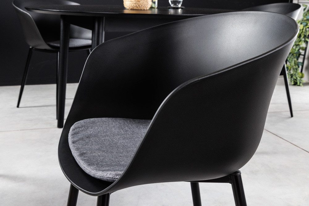 riess-ambiente Gartenstuhl DESIGNO schwarz (Einzelartikel, 1 St), Esszimmer · Kunststoff · Metall · mit Armlehne · Balkon · Outdoor – Bild 4 von 5