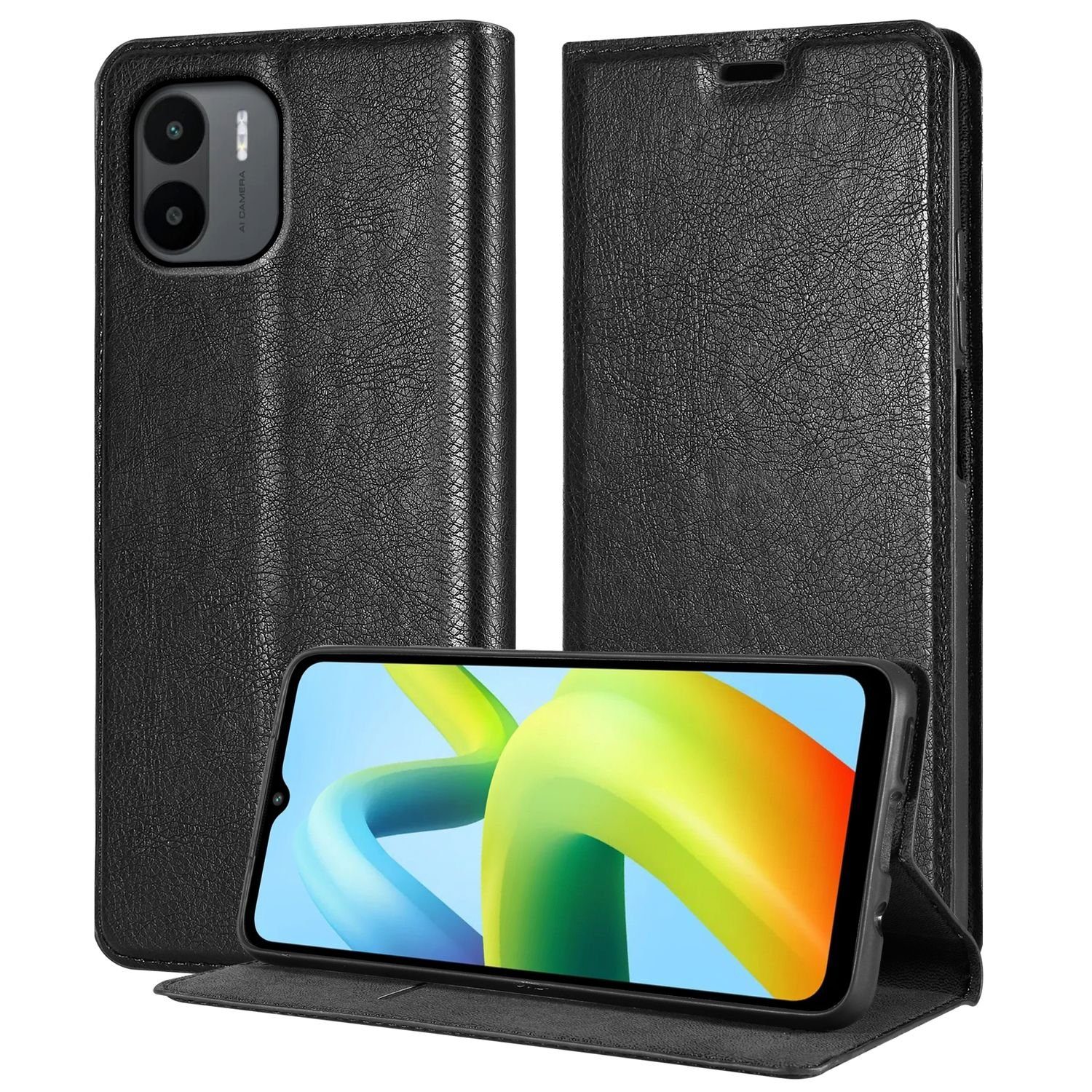 Cadorabo Handyhülle für Xiaomi RedMi A1 Hülle Xiaomi RedMi A1, Hülle Schutzhülle mit Standfunktion, Magnetverschluss und Kartenfach