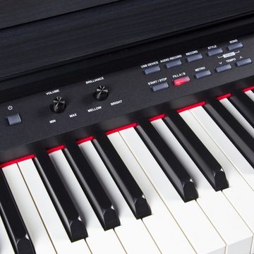 FAME Digitalpiano (DP-8600 BT Digitalpiano - 88 Tasten mit Hammermechanik, 181 Sounds, USB, Bluetooth, Schwarz Matt, Integrierter Effektprozessor, Aufnahmefunktion), Digitalpiano, Hammermechanik, Bluetooth