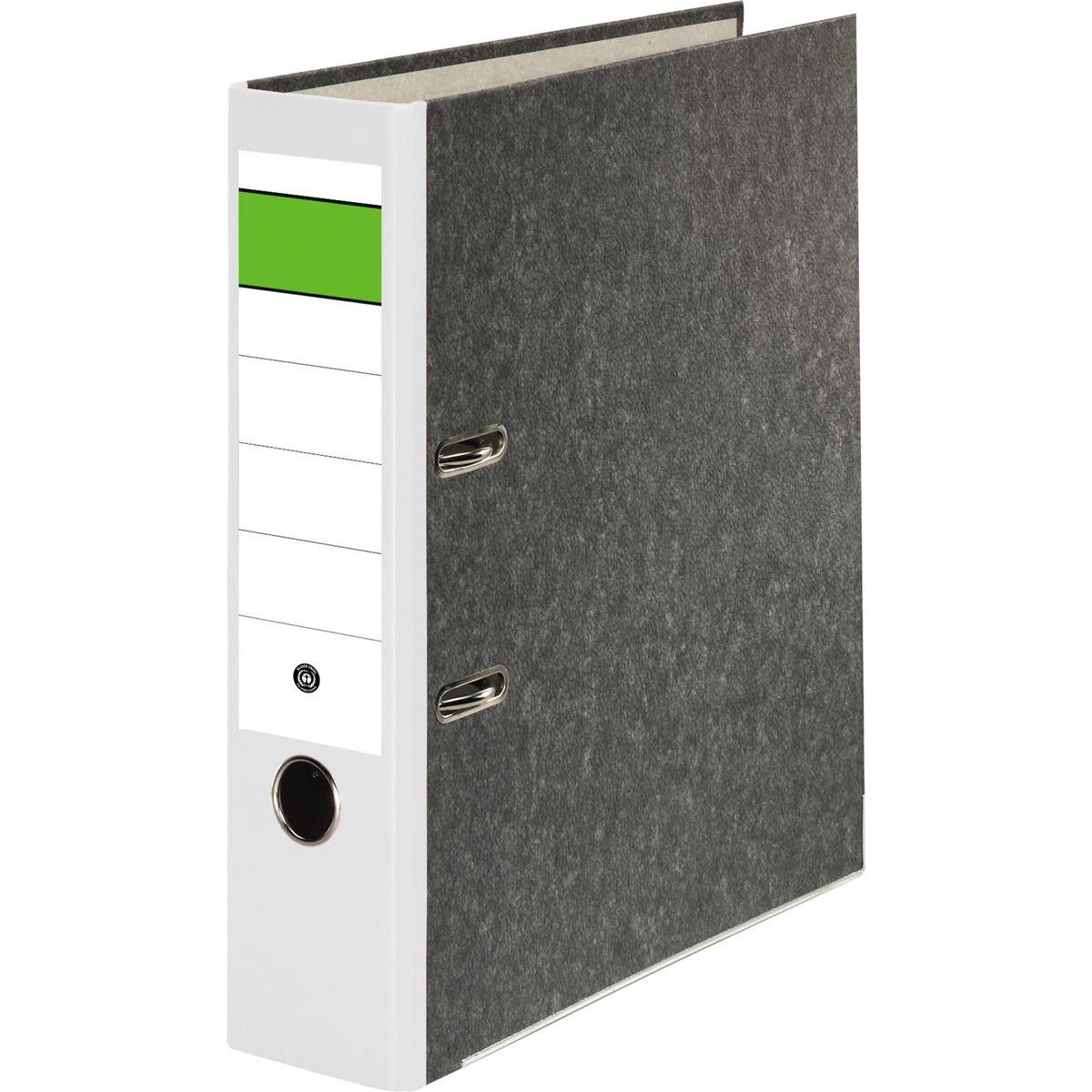 Falken Aktenordner Ordner Wolkenmarmor 80mm grüner Balken Rücken ws